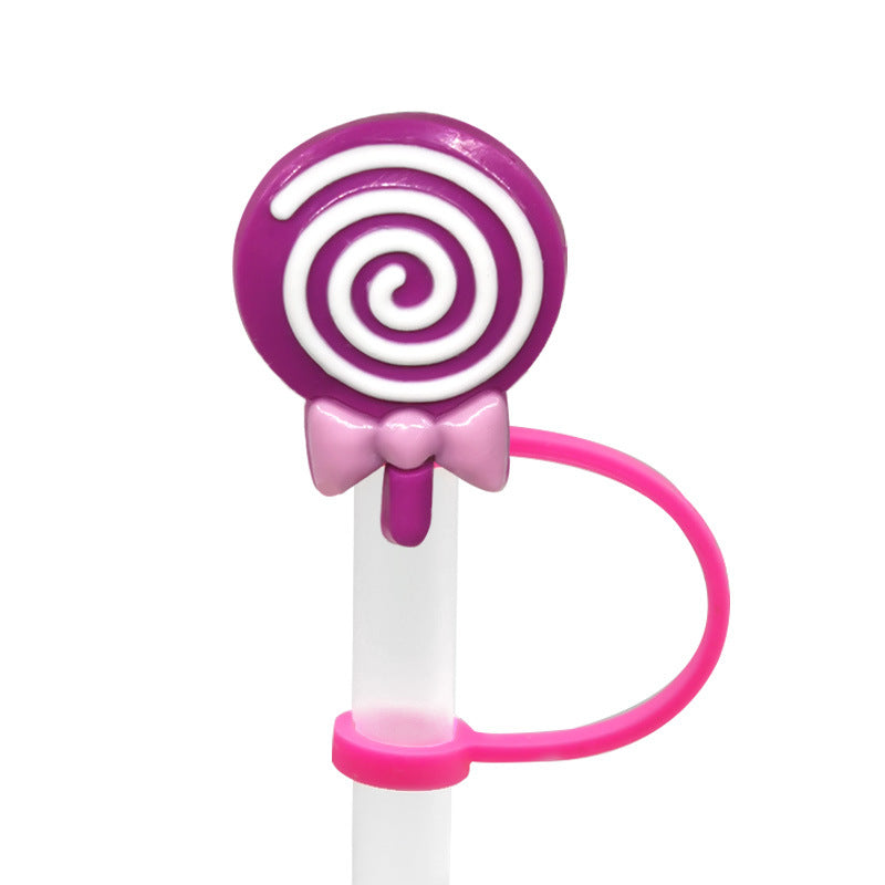 Wholesale 10pcs/pack Straw Cap Flower Fruit Straw Cover Silicone Dust Plug Party Straw